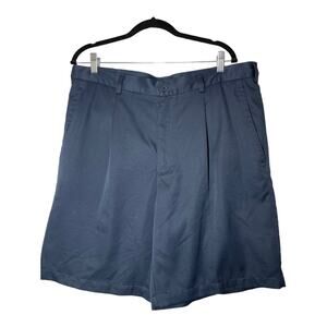 Nike Golf Pleated Mens Shorts Navy Blue 38 Khaki Chino